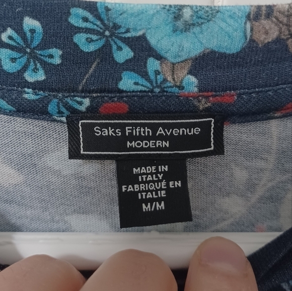Saks Fifth Avenue Floral T Shirt - Picture 3 of 7